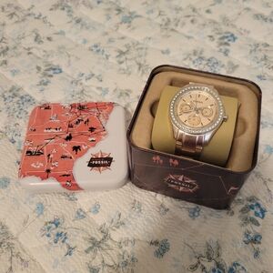 Fossil Rose gold cubic watch